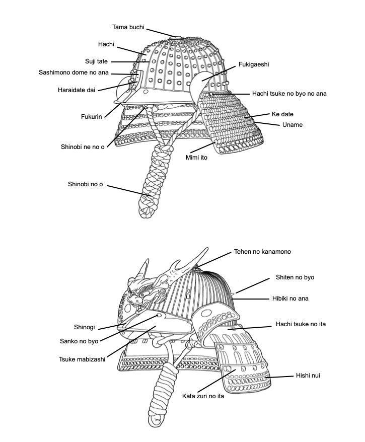 samurai armour glossary kabuto