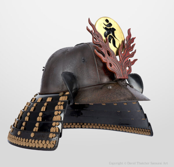 Eight plate Kabuto Antique Samurai Helmet for Sale